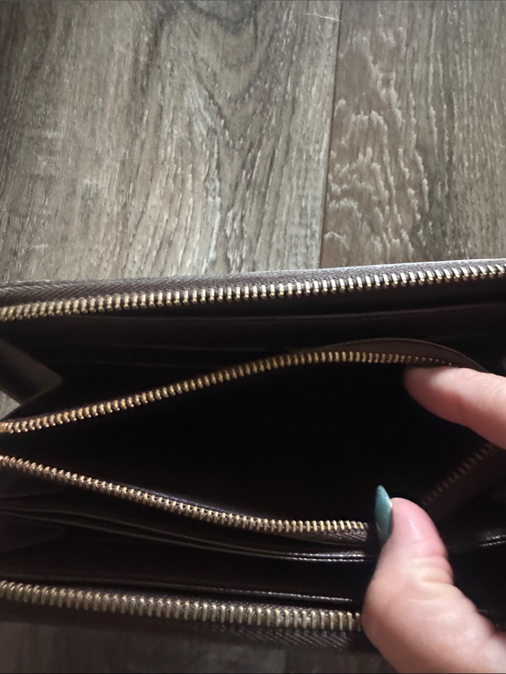 Louis Vuitton Damier Ebene Brown Zip Around Wallet - Picture 3 of 6
